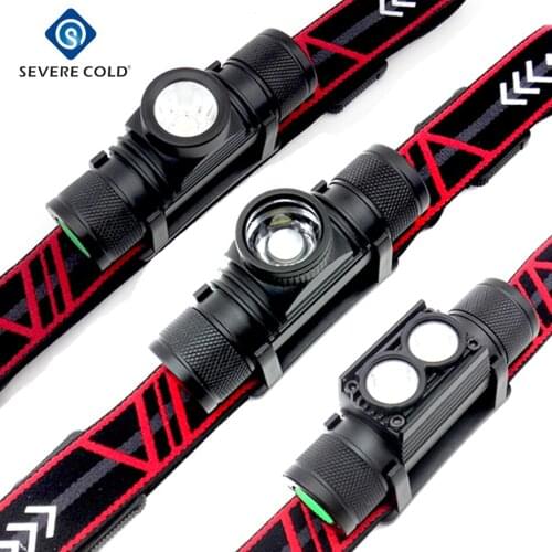 Severe Cold LED Mini Headlamp XML Headlight High Power Head Lamp USB Rechargeable 18650 Hunting Fishing Camping Headlamp