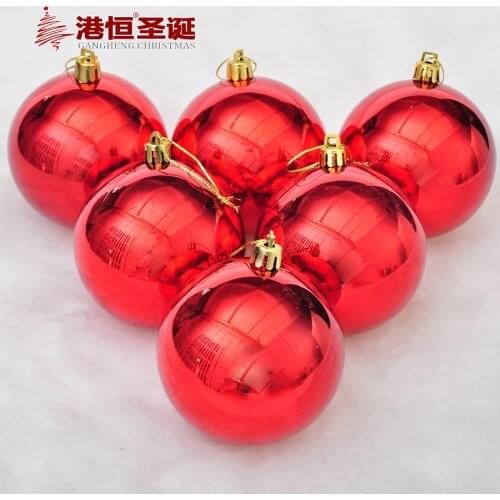 Christmas Tree Decoration Red Light Plating Ball 4-20cm Christmas Decor for Home Free Shipping