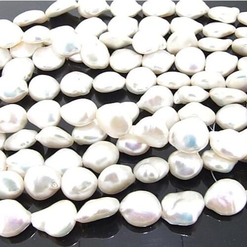 Unique Pearls jewellery Store,12mm White Coin Freshwater Pearl Loose Beads One Full Strand DIY Jewelry For Necklace LS3-0115