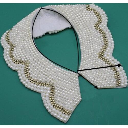 Vintage White Lace Beaded Collar Choker Collar Necklace Fake Collar Women 's Clothing Accessories Sweet False Collar
