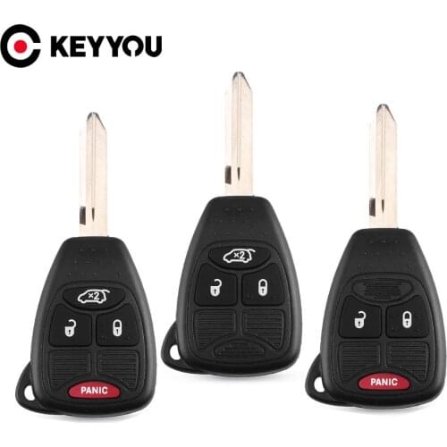 KEYYOU 3 Buttons Replacement Key Shell For Chrysler Sebring Durango Dakota Caliber Charger Avenger RAM Nitro Magnum Jeep Dodge