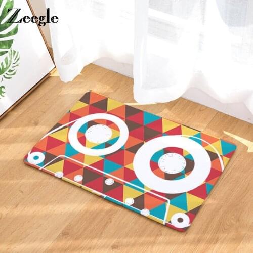 Zeegle Floor Mat Classical Radio Pattern Door Floor Mats Anti-slip Outdoor Rug Bath Mats Kids Bedroom Carpet