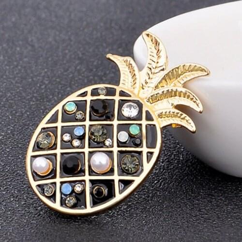 Zlxgirl brooches jewelry Fashion Foreign trade new jewelry wish AliExpress fashion alloy high-grade black pineapple brooch