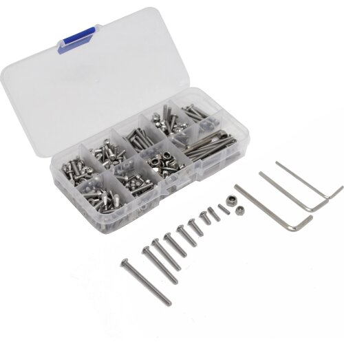 1set Stainless Steel Screw Box Flat Head Hexagon Socket Screws Set for 1/10 1:10 RC Car Traxxas Slash 2WD RTR / Pro Parts L317
