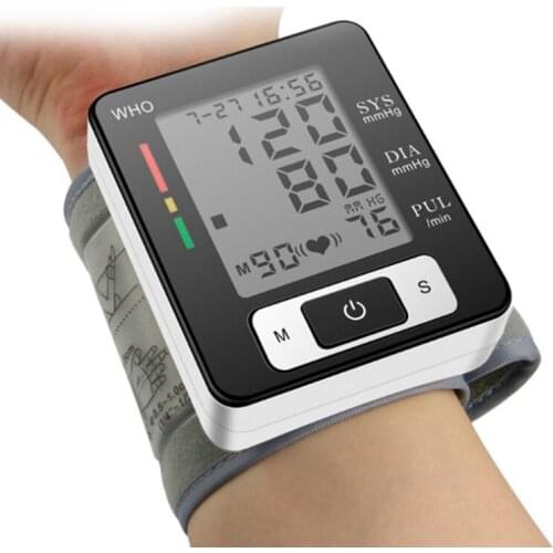 1 Pcs Portable Blood Pressure Monitor Wrist Ambulatory Heart Rate Pulse Meter Household Sphygmomanometer Digital Bp Machine