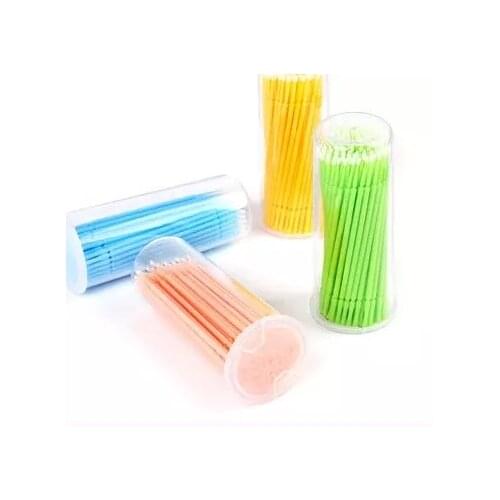 100pieces/Pack Disposable Makeup Brushes Swab Lint Free Micro Brushes Eyelash Extension Tool Individual Lash/Glue Removing Tool