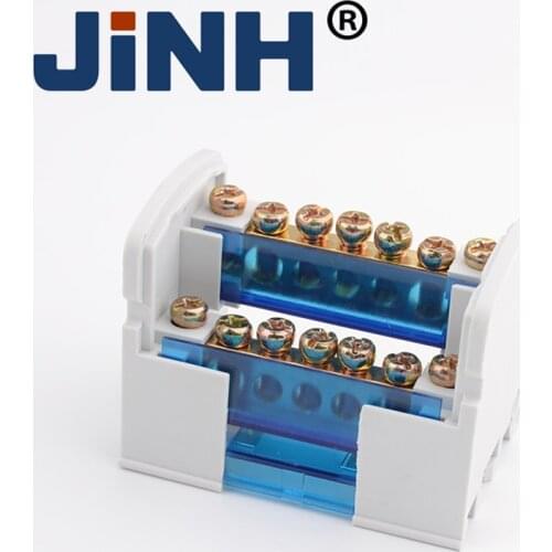 2PCS Din Rail Terminal Blocks Modular Screw Connection Power Distribution Block Box Universal Electric Wire Junction Box