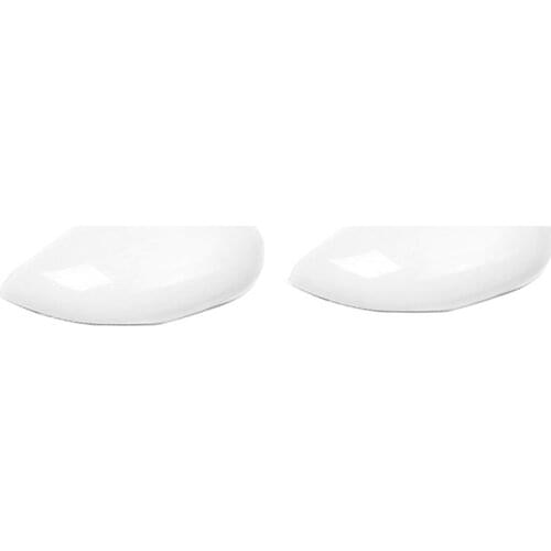 2 Pcs Left Right White Rearview Side View Mirror Replacement Cover Cap Case Shell