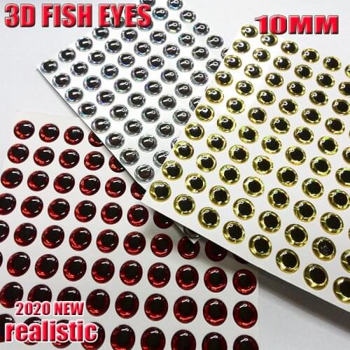 2020new product 3D fishing lure eyes big fish eyes color silver,gold,red size:10MM quantity:200pcs/lot High quality