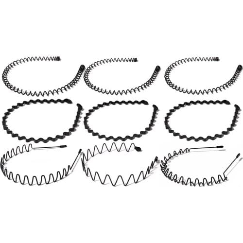 3Pcs/set Stretchy Elastic Thin Hard Metal Hair Hoop Hair Hand Headband Holder Clasp Comb Hairgrips Men Womwen Hair Styling Tools