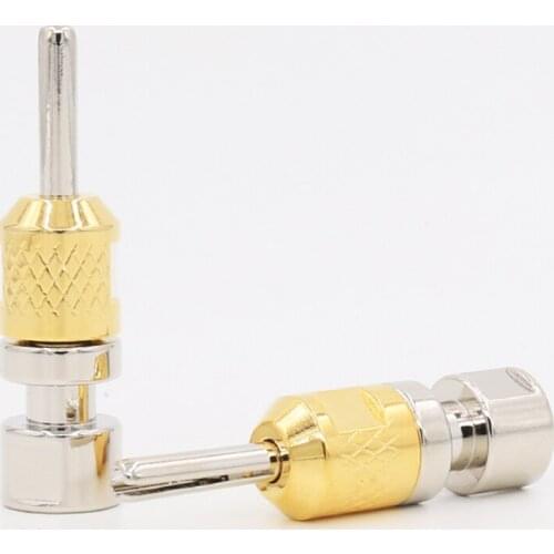 4PCS VB418G Audio CAB Single Rhodium Plated Banana plug 4MM hole Banana Connector Plug