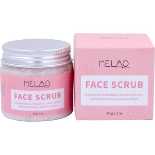 60g Facial Scrub Cream Moisture Exfoliate Wrinkle Blemishes Acne Scars Removing Control Oil Shrinking Pores for Dull, Dry Skin