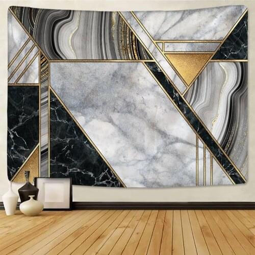 Abstract Marble Wall Painting Tapestry Gold Foil Colorful Hippie Bohemian Psychedelic Modern Style Decor Background Cloth