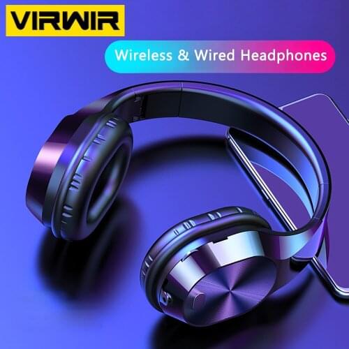 HiFi Wireless Headphone Bluetooth Foldable Headset Stereo Bass Music Headsets With Mic Support TF Card AUX Cable Wired Earphones
