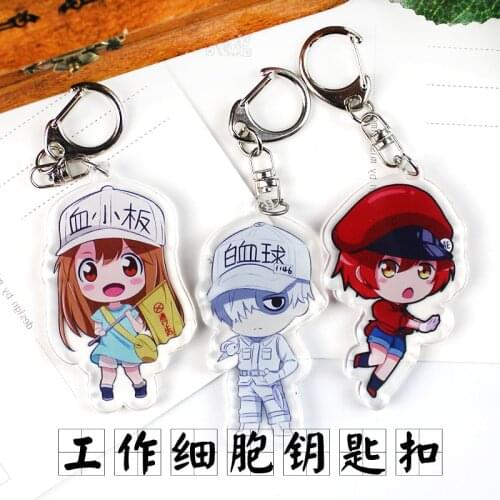 Anime Hataraku Saibou Keychain Cells At Work Acrylic Anime Peripheral Keychain Pendant
