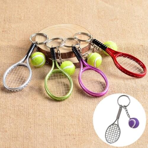 Tennis Racket Keyring Men Women Car Bag Pendant Key Chains Hot Sale Mini Sports Gifts Keychain