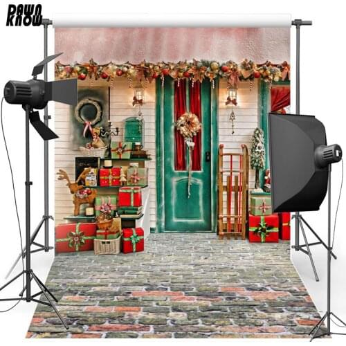 DAWNKNOW Merry Christmas Vinyl Photography Background For Family House Polyester Backdrop For Children Photo Studio S2464