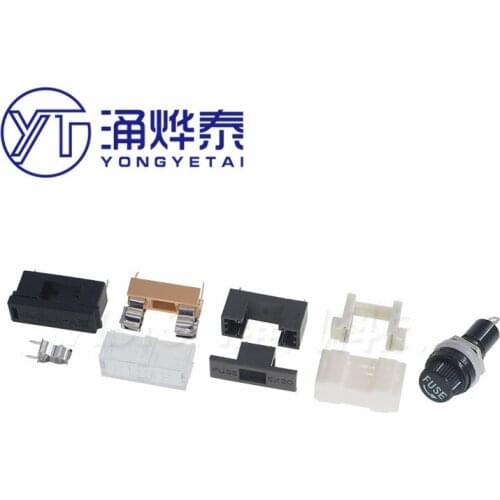 YYT 10PCS Fuse holder 5X20 BLX-A BF-013 type fuse clamp/box FUSE transparent cover/white fuse holder Temperature resistance