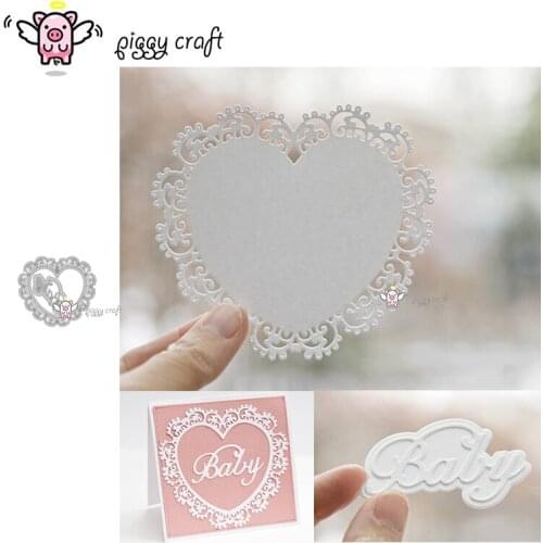 Piggy Craft metal cutting dies cut die mold Heart frame baby letters Scrapbook paper craft knife mould blade punch stencils dies
