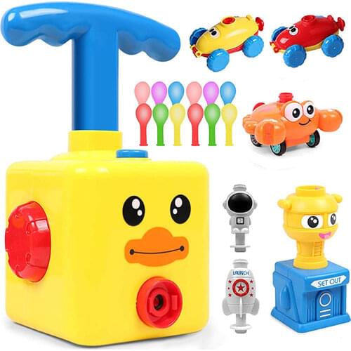Childrens Balloon Powered Launch Car Fun Balloon Toy Launch Tower Inertia Aerodynamic Car Educational Toy Childrens Gift