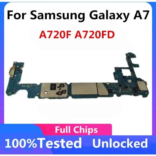 For Samsung Galaxy A7 A720F A720FD 32GB Full Working Motherboard Original Unlocked For Galaxy A7 A720F mAINBOARD With Chips