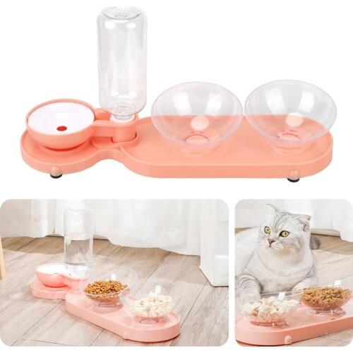 Double Bowls Dispenser For Dogs Cats Drinking Pet Feeding Bowl High Quality Pet Supplies Food Water Feeder