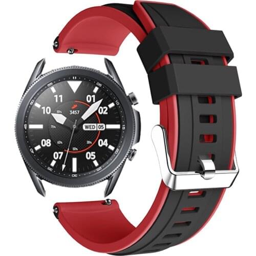 Double Color Strap For Samsung Galaxy Watch3 45MM/Watch 3 45MM LTE Smart Bracelet 22MM Silicone Wrist Bands For Gear S3 Correa