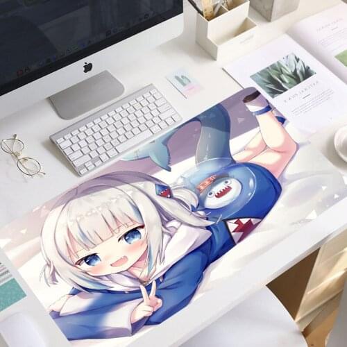 Anime Hololive gawr gura gamer Mouse Pad Large Game Size for Mat for overwatch/cs go/world of warcraft keyboard mouse pad carpet