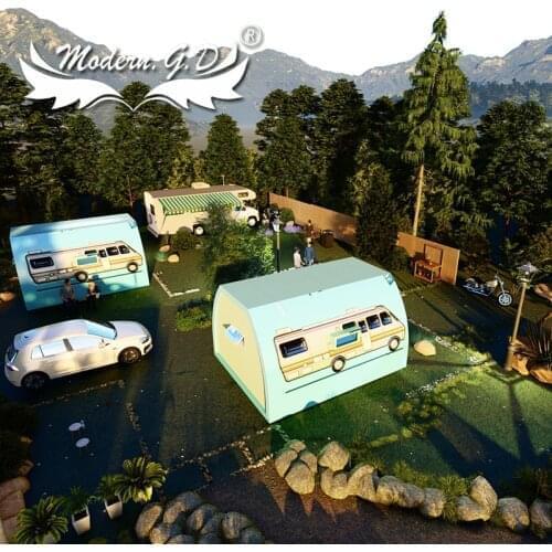 Flat-roofed cottage car camp Creative Motel customizes prefabricated homes