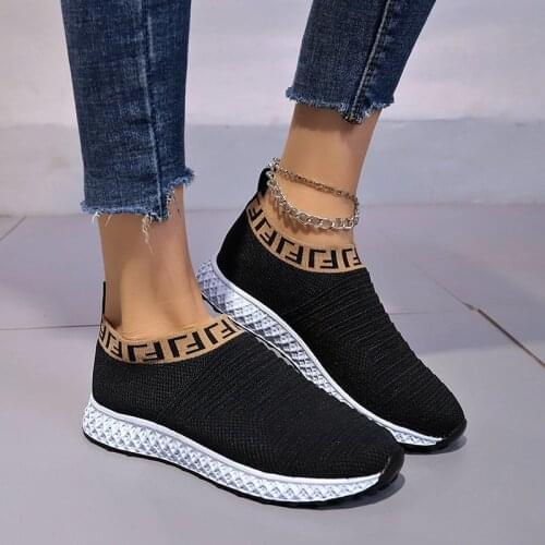 Fashion Woman Shoes Sneakers Trainers Casual Vulcanized Shoes Ladies Sock Shoes rhinestone Mesh Walking Sneakers Chaussure Homme