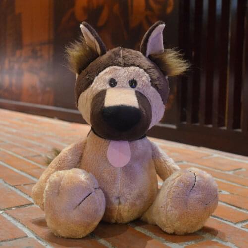 Black bei German shepherd Dog Animals Cartoon Husky Plush Toy Stuffed Soft Pillow Christmas Gift Peluche for Kids Girl Present