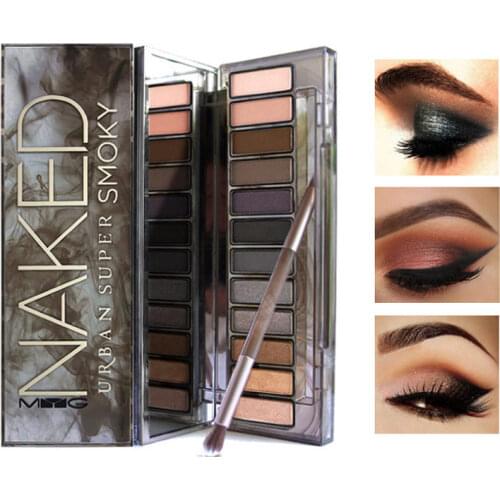 MYG 12 Colors Eyeshadow Palette Smoky Eye Shadow Shiny Matte Glitter Waterproof Eye Makeup Fine Powder High Pigment Shadows