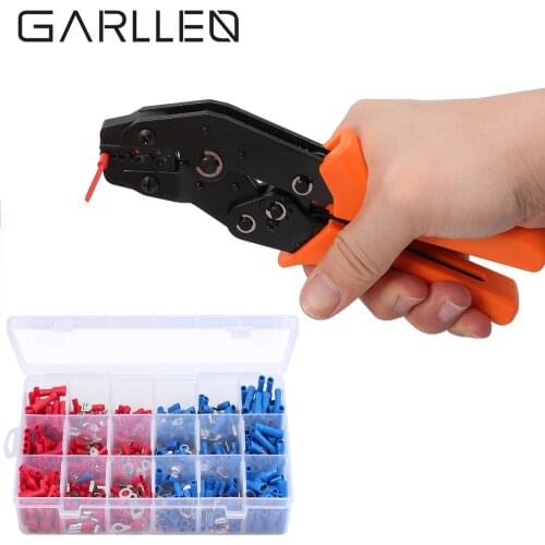 GARLLEN Mini European SN-02WF2C Crimper Crimping Plier Kit with 650pcs PVC Sleeves For Crimping 0.5-2.5mm² Cable