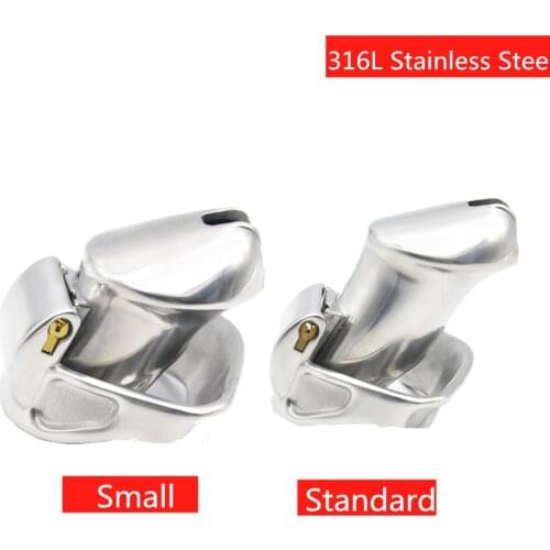 New 316L Stainless Steel Luxury Standard/Small Cage Penis Cock Ring Male Chastity Device With 2 Magic Locks Sex Toys For Men