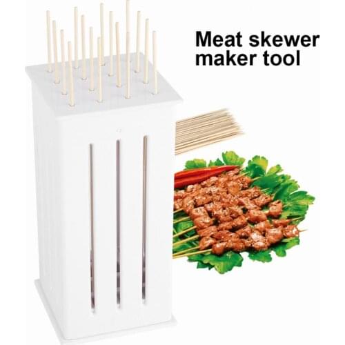 New Style BBQ Grill 16 Holes Skewers Food Slicer Brochette Grill Kebab Maker Box with Some Sticks Kit Grill Accessories