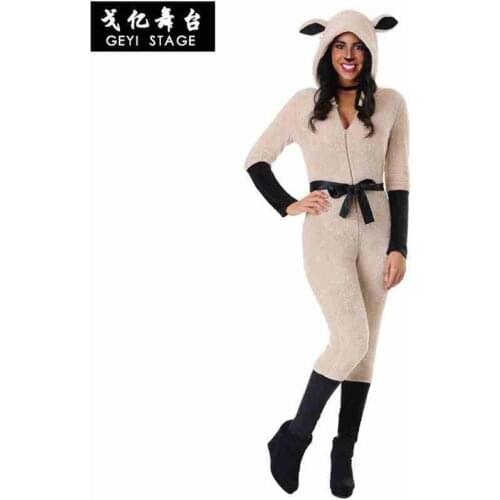 New animal novelty goat overalls for male women all in a sheep cosplay adult costumes unisex jumpy pajamas