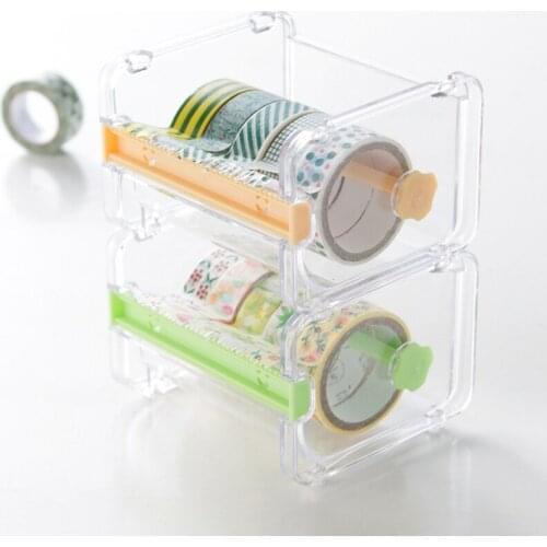 1 Pcs Japanese Stationery Masking Tape Cutter Washi Tape Storage Organizer Cutter Desktop Office Tape Dispenser School Supplies