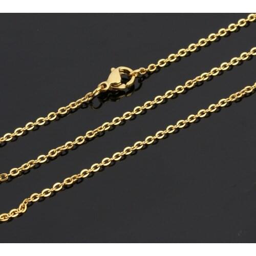 Granny Chic 20pcs 3mm 16"-30" Womens Popular Lots Thin Gold in Bulk Stainless Steel Rolo Weld Chain Necklace Wholesale Jewelry