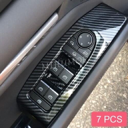 Carbon Fiber 4 Door Window Switch Panel Cover Trims For Mazda 3 CX-30 2019 2020 2021