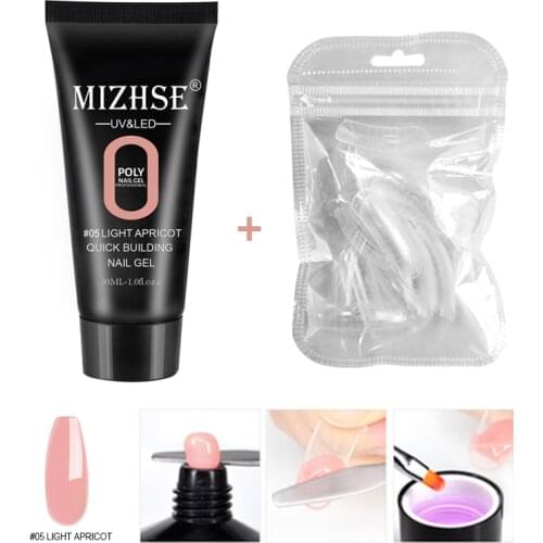 MIZHSE Poly Nail Gel Pink White Clear Crystal UV LED Gel Varnish Nail Polish Art Kit Quick Building For Nails Extensions Gel