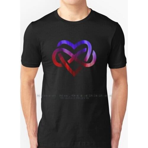 Polyamory Infinity Heart T Shirt 100% Pure Cotton Polyamory Polyamorous Infinity Heart Love Partners Fidelity Relationship