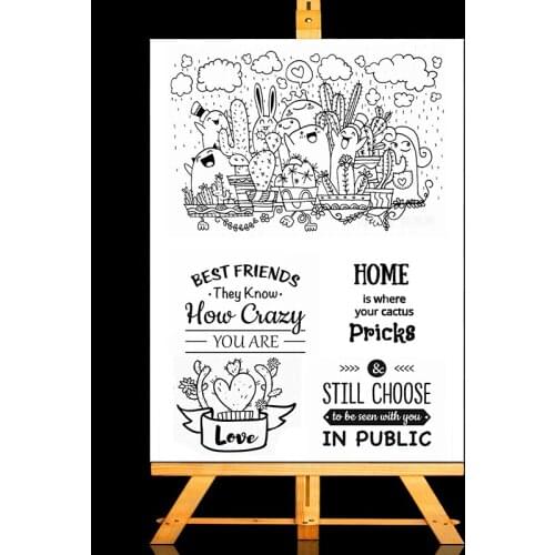 Happy Succulents Transparent and Clear Stamps For DIY Scrapbooking Album Card Making DIY Decoration Making Crafts