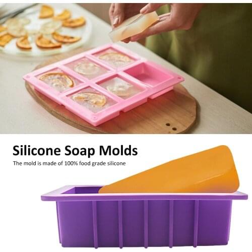 Silicone Soap Molds Purple Rectangular Soap Mold Non-stick Cake Chocolate Molds DIY Baking Molds For Soap Muffin Loaf Making