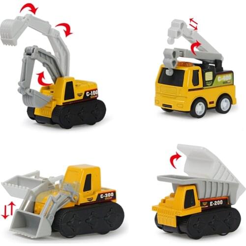 4PCS/Set Mini Cute Alloy Pull Back Car Fire Engineering Police Ambulance Car Diecast & Plastic Vehicle Toys Children Boys Gift