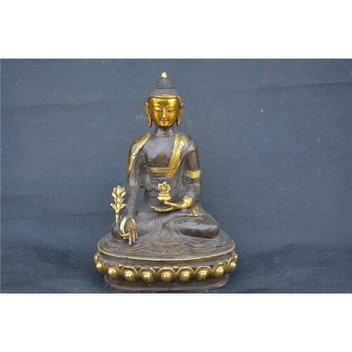Old Tibet copper gilt Buddha statue,Handmade home collection,#041,Free shipping