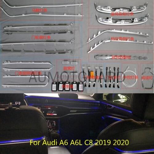LED Interior Atmosphere Light For Audi A6 A6L C8 2019 2020 Up Ambient Light Door Light Footwell Light Original MMI Control