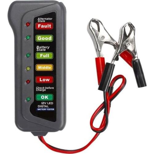 NST 12V Battery Tester - Test Car Battery Condition & Alternator Charging (LED Indication)