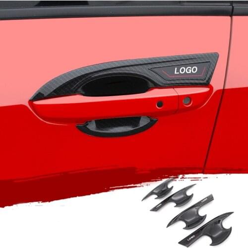 Lsrtw2017 carbon fiber abs car door bowl chrome trims for honda civic 2016 2017 2018 2019 2020 10 x accessories styling auto