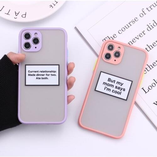 Funny Words Quote Slogan Camera Protection Phone Cases For iPhone 11 Pro Max XR XS Max X 8 7 6S Plus Matte Shockproof Back Cover