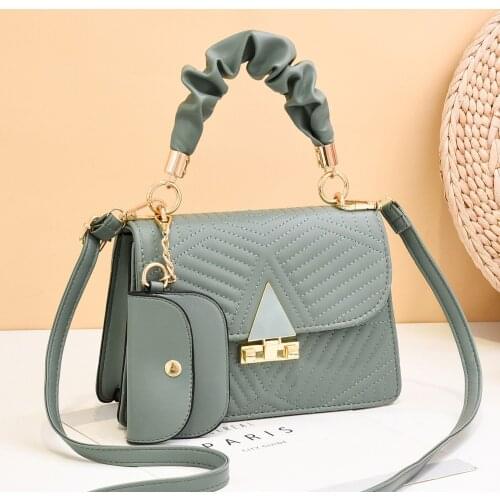 Ladies Fashion Small Composite Bags Two Pieces 2021 Pu Leather Woman Travel Fashion Casual Tote Hand Shoulder Bag
